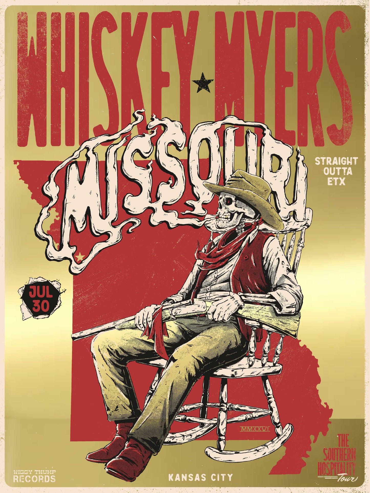 F39 | WHISKEY MYERS | KANSAS CITY | 24K GOLD | 3DIAMOND