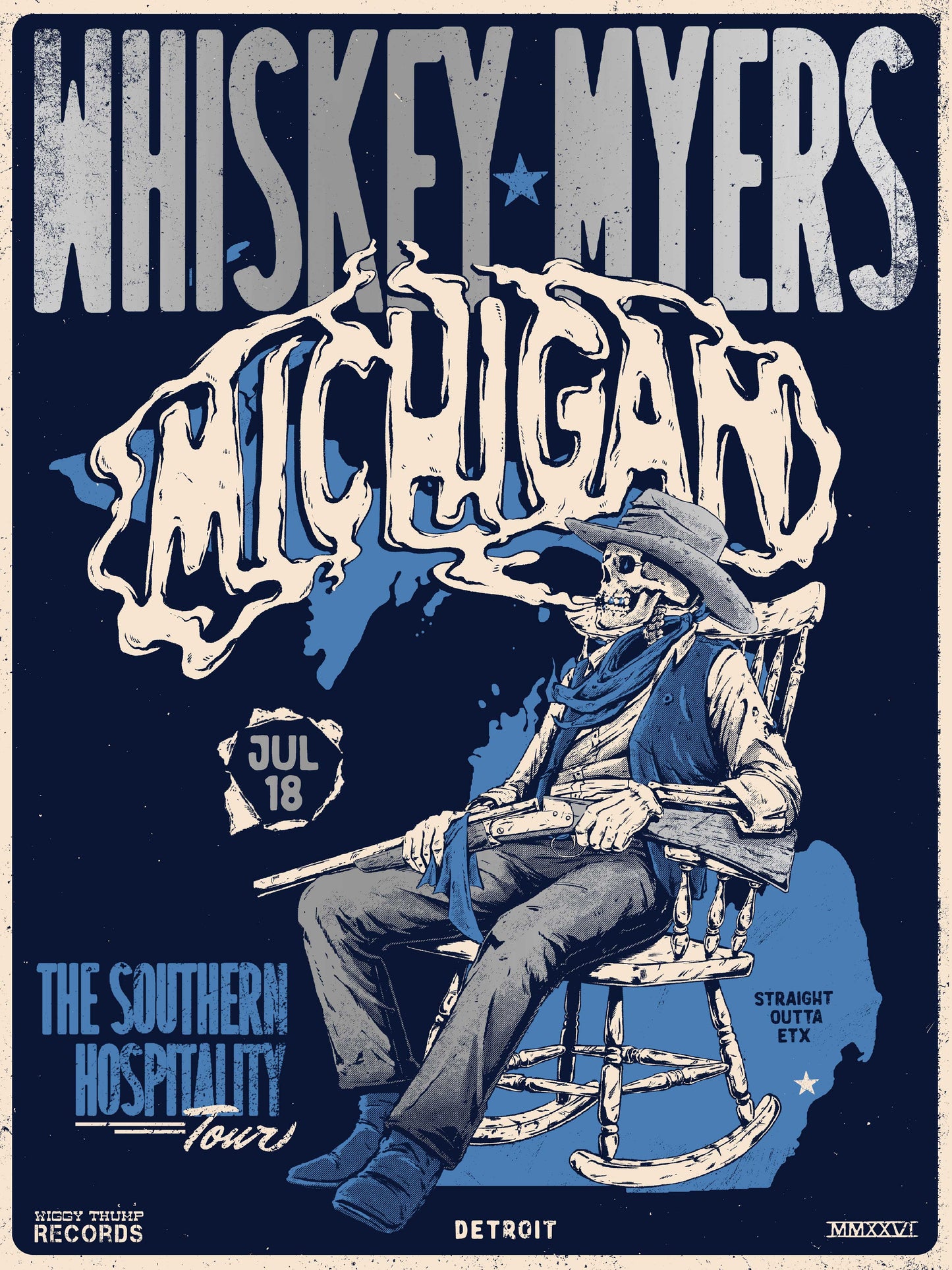 F33 | WHISKEY MYERS | DETROIT | BRUSHED STEEL | 3DIAMOND