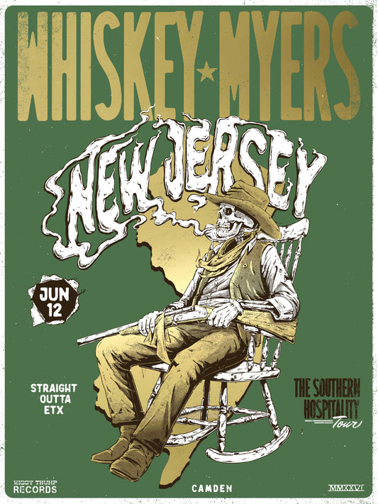 F25 | WHISKEY MYERS | CAMDEN NJ | 24KGOLD | 3DIAMOND