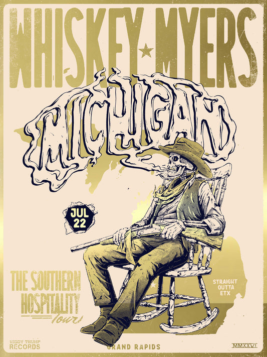 F35 | WHISKEY MYERS | GRAND RAPIDS MI | 24K GOLD | 3DIAMOND