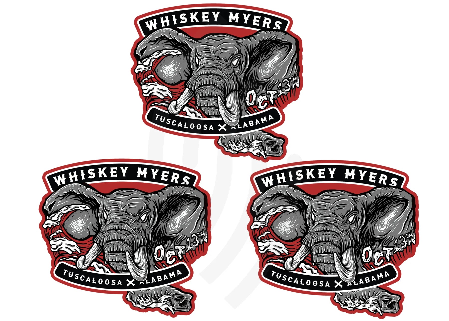 B13 | Whiskey Myers Bama Sticker Pack (3)