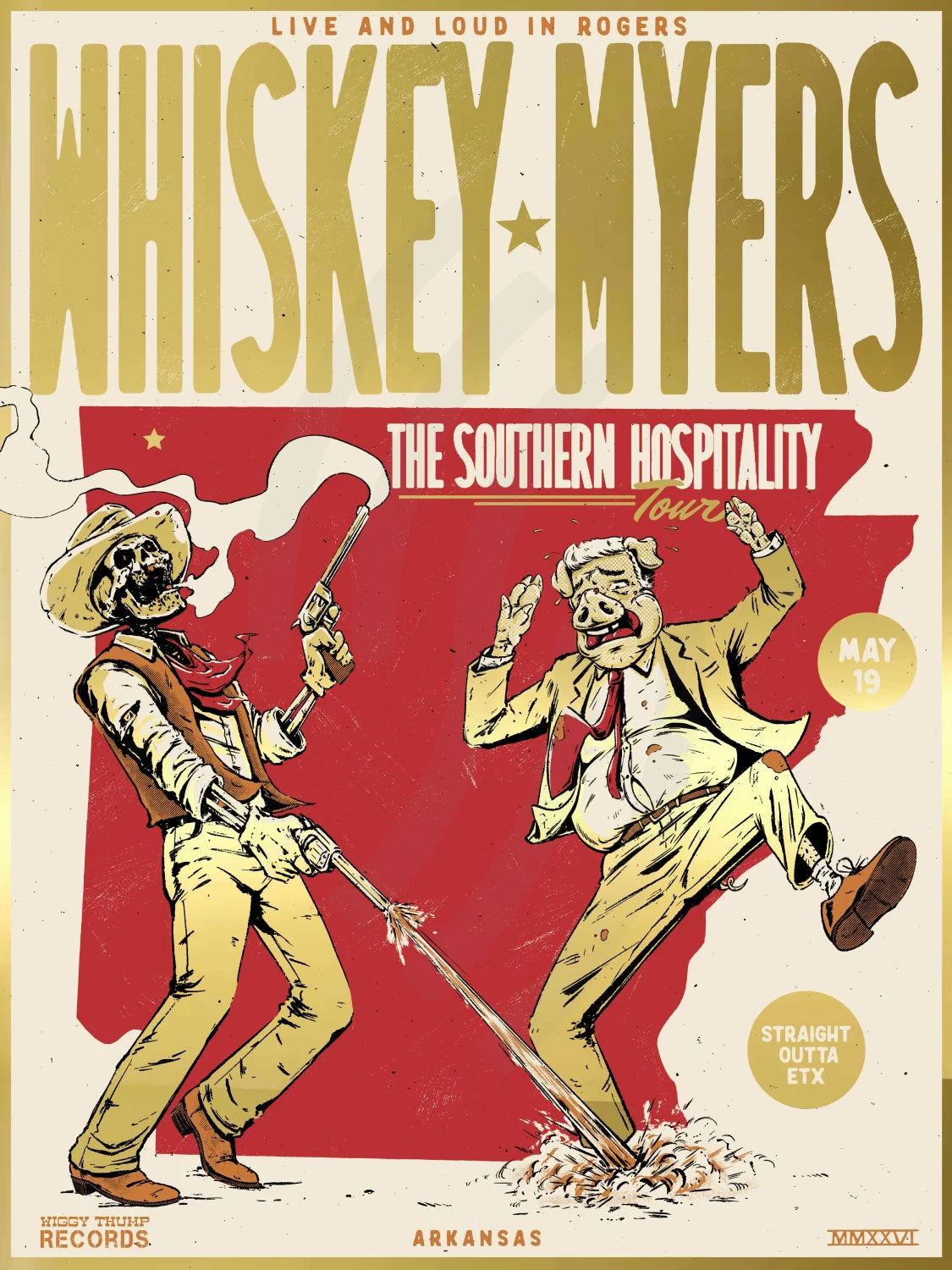 F11 | WHISKEY MYERS | ROGERS AR | 24K GOLD | 3DIAMOND