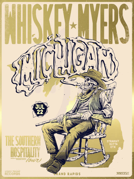 F35 | WHISKEY MYERS | GRAND RAPIDS MI | 24K GOLD | 3DIAMOND
