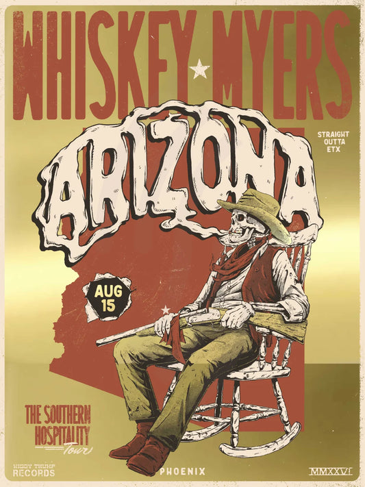 F47 | WHISKEY MYERS | PHOENIX AZ | 24K GOLD | 3DIAMOND